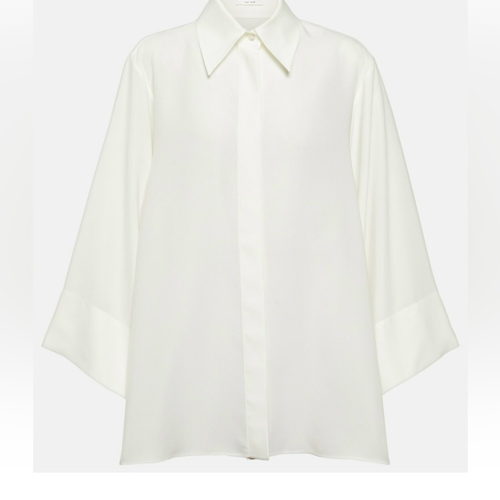 The Row Malvina off white silk top - Picture 5 of 11